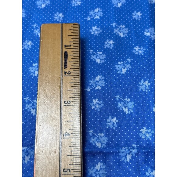 Blue Floral Polka Dot Fabric 15" x 44" Sewing Quilting - Picture 3 of 3